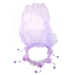 Hair Accessories Children Girls Little Princess Hairband One Layer Tulle Bridal Veils Flowers Garland Wedding Party Wreath Headban2745