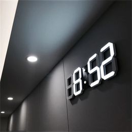 Wall Clocks Quality 3D LED Wall Clock Modern Digital Wall Table Clock Watch Desktop Alarm Clock Nightlight Wall Clock For Home Living Room 231205