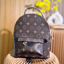 good quality bags brand designer Womens Palm Springs Mini Backpack children backpacks women printing PU leather School Bag Brown f243a