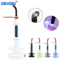 Other Oral Hygiene 1Set LED Curing Light Lamp Teeth Whitening Unit Metal Shell with 5W Bulb Colourful Rechargeable Resin Dental Cured 231204