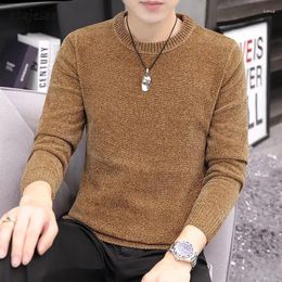 Men's Sweaters 5 Colour Men Autumn Solid Basic Simple Japanese Style Knitwear Comfortable O-neck Daily Warm Lounge Wear Harajuku Chic