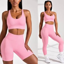 Active Sets 1/2/3/4Pcs Workout Womens Seamless Gym Sportswear -proof Sport V Bra High Waist Yoga Pants Short Leggings Set