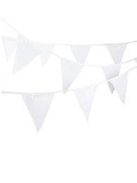 Other Event Party Supplies 100 Flags 40M White Garland Bunting Wedding Decoration Silk Fabric Banners Decoratio Bridal Shower 231205