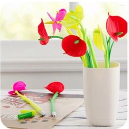 3PC/Set Cute Kawaii Flower Simulation Plant Neutral Ballpoint Pen Creative Office Stationery Silicone Fountain Random