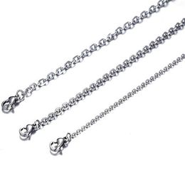 100pcs Lot Fashion Women's Whole in Bulk Silver Stainless Steel Welding Strong Thin Rolo O Link Necklace Chain 2mm 3mm w251N