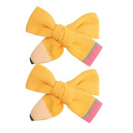 Hair Accessories 2pcs Beautiful School Cute Exquisite Sweet Kindergarten Headwear Pencil Pattern Fashion Holiday Party Bows Clip For Girls