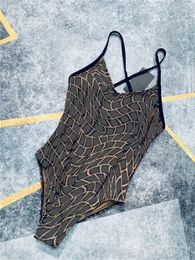 2023bikini designer Sexy Beach Bikinis swim suit Fashion Letter Printed Lace Up Summer Split Swimsuit for women