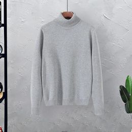 Men's Sweaters Men Elastic Cuff Jumper Hem Sweater High Neck Turtleneck Pullover For Solid Color Autumn Foreign