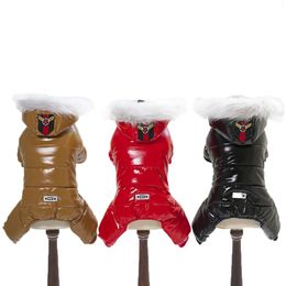 Dog Apparel Waterproof And Snowproof Snowsuit Style Pet Dog Winter Clothes Four Legs Thick Warm Coats Jackets For Small Puppy Clothing 231205