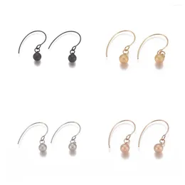 Dangle Earrings Kissitty 2 Pairs Textured Stainless Steel With Alloy Ball For Women Earring Hooks Jewelry Findings Gifts