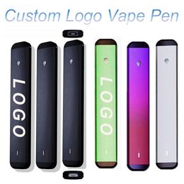 Customised Disposable E-cigarettes 1ml Vape Pen Pod Thick Oil Carts Empty OEM Pens Rechargeable 280mah Battery Ceramic Coil Vaporizer Custom Logo Packaging Bag Box