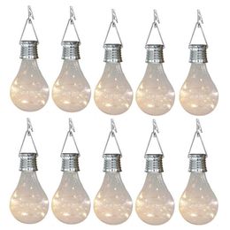 10X Solar Light Bulbs Outdoor Waterproof Garden Camping Hanging LED Light Lamp Bulb Globe Hanging Lights for Home Yard Christmas H196O