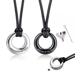 Pendant Necklaces Cremation Jewellery Urn Necklace For Ashes Circle Of Life Eternity Memorial Gift Made 316L Stainless SteelPendant 275U
