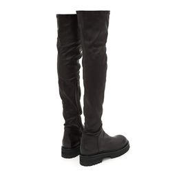 Boots MUMANI Woman's Over The Knee Boots Genuine Leather Zipper Elasticity Flat-Bottomed Long High-Barrel Elastic Platform Boots 231205