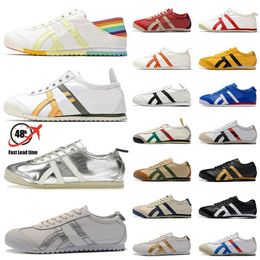 Asic Running Shoes Tiger Mexico 66 Trainers Mens Womens Vintage Top Quality Black White Gold Silver Designer Shoes Sneakers Woman Jogging Walking Outdoor