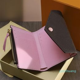 Designer- fashion Genuine Leather Folding Wallet Cute Coin Purse Women's Credit Card Holder2554