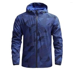 Men's Jackets Men Spring Autumn Cycling Jacket Hooded Work Style Windproof For