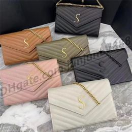 Genuine leather chain purse fashion clutch lady chain shoulder bag cowhide handbag card holder purse messenger women Whole2826