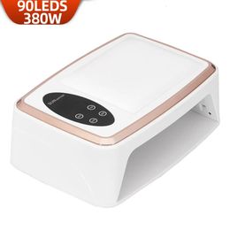 Nail Dryers 380W Dryer Lamp For Machine With Hand Pillow Wear 90LEDS UV for Curing All Gel Polish Auto Sensor Tools 231204