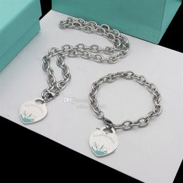 womens mens MOVE BRACELET Necklace Drip oil Heart designer jewelry sets Birthday Christmas Gift 925 Silver Necklaces Bracelets Wed237W