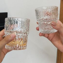 Wine Glasses 190ml Whiskey Cup WaterRain Drops Pattern Crystal Beer Glass for Kitchen Bar Party Cups Bottle Water Drinkware Wholesale 231205