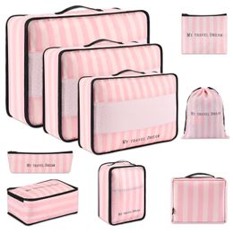 Evening Bags 9Pcs set High Quality Luggage Storage For Packing Cube Clothes Underwear Cosmetic Bag Travel Suitcase Organizer Pouch 231205