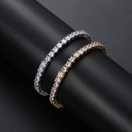 Chains 3mm 4mm 5mm Tennis Chain Bling Iced Out Brass Bracelet Mirco Pave Prong Setting Zircon Jewelry BB023262J