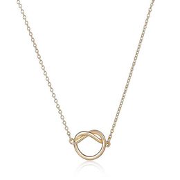 Selling New Maxi Colar Simple Love Heart Knot Pendant Couple Jewellery 18 K Gold And Silver Plated Women Link Chain For Your Ang243m