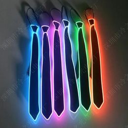 Bow Ties LED luminous tie EL cool light accessories Korean version of professional groom British wedding fashion clothing ties 231204