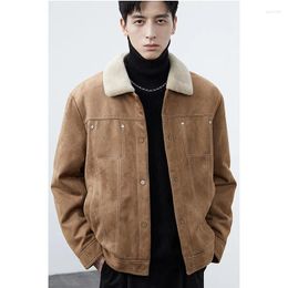 Men's Jackets Lamb Wool Short Warm Jacket Winter Casual Padded Coat With Fleece