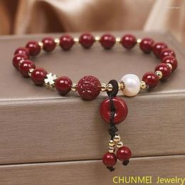 Strand Handmade National Style Cinnabar Buckle Bracelet Female Couple High Content Girlfriend