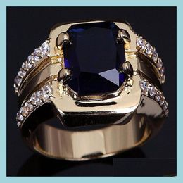 Solitaire Ring Pretty Gemstone Square T Rings For Women Birthday Stone Wedings Drop Delivery Jewelry Dho3C