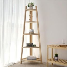 Corner shelf solid wood Bedroom Furniture tripod multi-layer bookshelf modern simple balcony corners flower racks239V