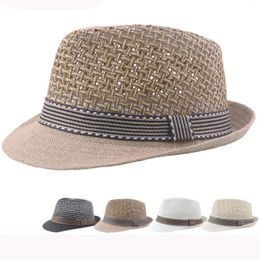 Caps Hats HT3136 Fashion Parent-child Summer Hat Fedoras Breathable Straw Hat Men Women Beach Cap Kids Trilby Fedora Jazz Beach Hat 231123