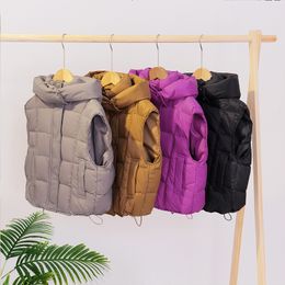Children's Down Vest Fall/winter Hooded Down Vest for Boys and Girls and Oversized Warm Coat for Children