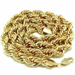 18K Gold chain necklace Metal 10mm thick 90cm long chain necklace2722
