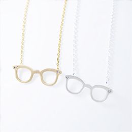 Fashion Glasses pendant Gold-color silver plated Necklace for women gift Whole278i