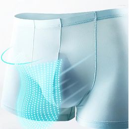 Underpants Winter Men's Ice Silk Traceless Comfortable Transparent One-piece Underwear Shorts Flat Angle Trouser Head