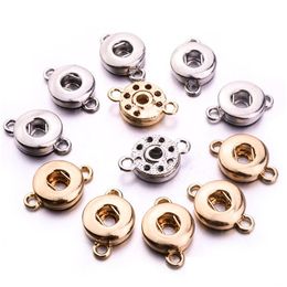 Charms Sier Gold Metal Two Ears 12Mm Snap Button Base Pendant For Diy Snaps Buttons Earrings Necklace Bracelet Jewellery Drop Delivery Dhzju