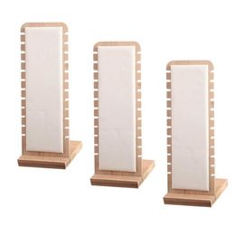 3x Modern Bamboo Necklace Jewellery Tabletop Display Boards 27x10cm Neckchain Display Stand 210713211Y