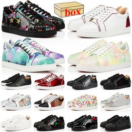 Custom styles Make Red soled Casual shoes Vintage men and women shoes nails Low top leather Luxury brand soled Loafers Sneakers Attend wedding Free shopping with box