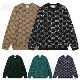 designer autumn luxury mens sweater womens pullover slim fit casual sweaters black blue khaki Male Round neck Geometric jacquard woollen woolly jumper true XS S M L