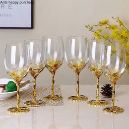 Wine Glasses Enamel Crystal Wine Glass Set Cup Goblet Drinking Glasses Drinkware Decorative Red Cocktail Gift 231205