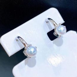22091301 PEARL Jewelry earrings ear studs 925 silver aka 4 5-5mm round circle hook244T