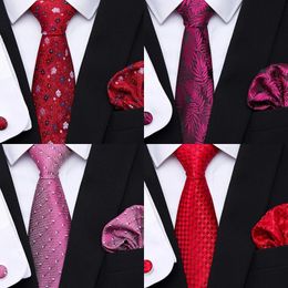 Neck Ties Vangise Brand Wedding Gift Silk Tie Set Handkerchief Necktie Men Solid Suit Accessories Drop Fit 231204