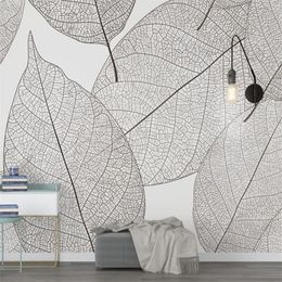 Custom Mural Wallpaper Modern Minimalist Leaf Veins Texture Living Room Bedroom Background Home Decor2218