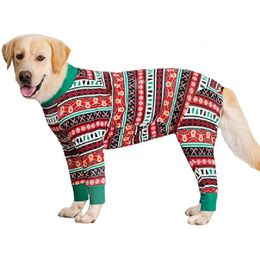 Dog Apparel Christmas Dog Clothes Big Large Pet Clothing Jumpsuit Pajamas Xmas Dog Costume Outfit Corgi Samoyed Husky Golden Retriever Coat 231205