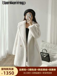 Alpaca Coat Maxmaras Wool Coat Same Material M Bear Women's Mid length 2023 Style Fleece Fur