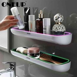 ONEUP Wall-mounted Bathroom Shelf Shower Storage Rack Organiser For Accessories Sets Drainage Toilet 210908242i