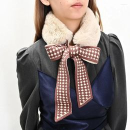 Scarves Women Winter Soft Warm Thick Fluffy Faux Fur Collar Long Narrow Knitted Skinny Scarf Neckerchief